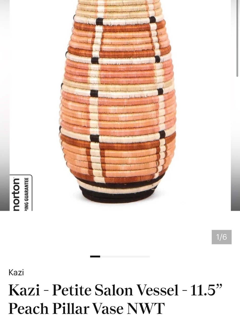Kazi Petite Peach Pillar Vase
